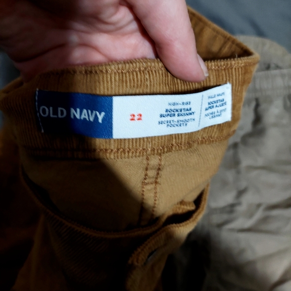 High Waisted Brown Corduroy Rockstar Old Navy Jeans - Picture 2 of 2